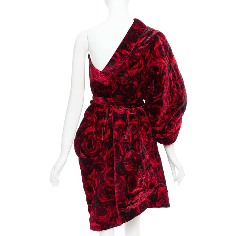 Dries Van Noten Rose Velvet Dress Red Polyester Very good condition - Box View
