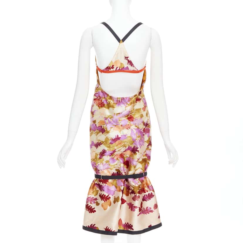 Prada Floral Bondage Dress MultiColor Wool Very good condition - Back View