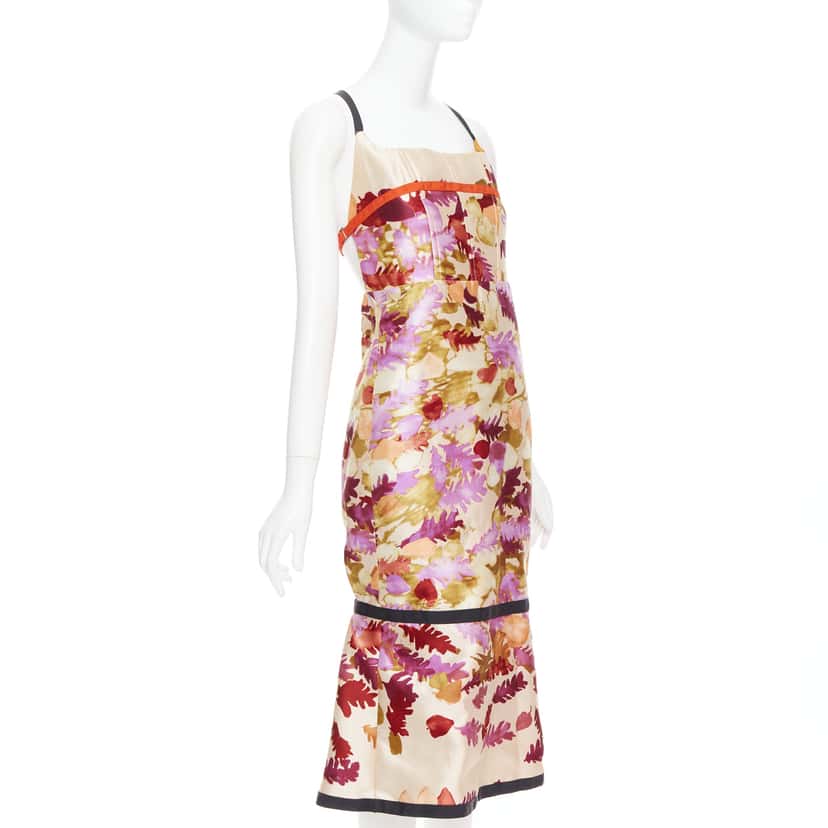 Prada Floral Bondage Dress MultiColor Wool Very good condition - Inside View