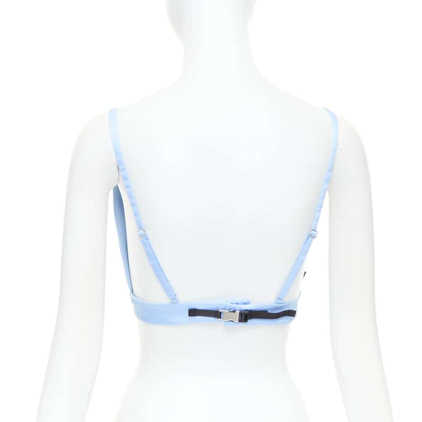 Prada Distressed Denim Bralette Blue Never worn, with tag - Box View