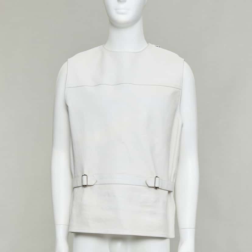 Prada White Leather Vest Ecru Leather Very good condition - Inside View