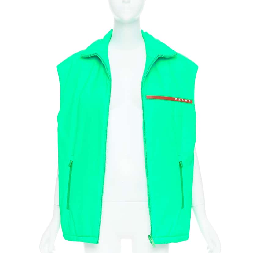Prada Neon Green Vest Green Never worn, with tag - Inside View