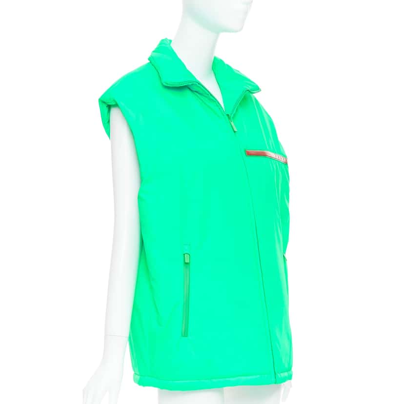 Prada Neon Green Vest Green Never worn, with tag - Model View