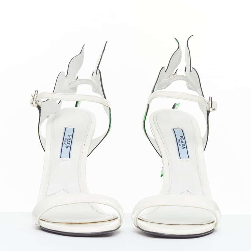 Prada Flame Wedge Sandal White Never worn - Inside View