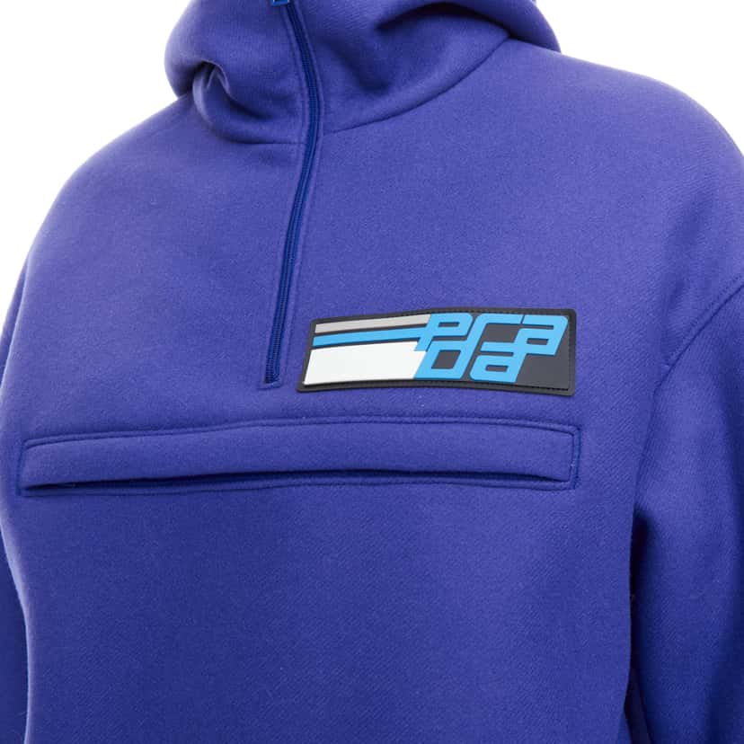 Prada Lacqured Hem Hoodie Blue Wool Never worn, with tag - Back View