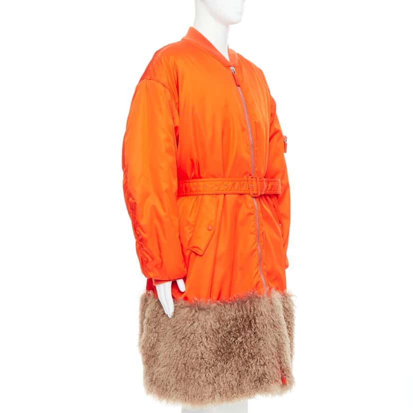 Prada Orange Bomber Coat Orange Never worn, with tag - Inside View