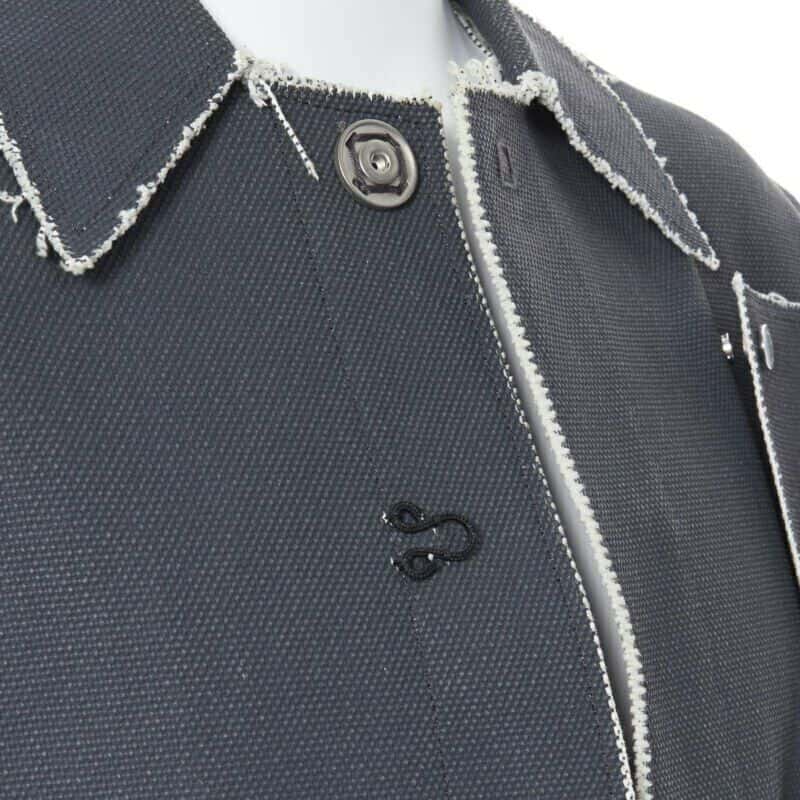 Off-White Canvas coat Grey Cotton Never worn - Back View