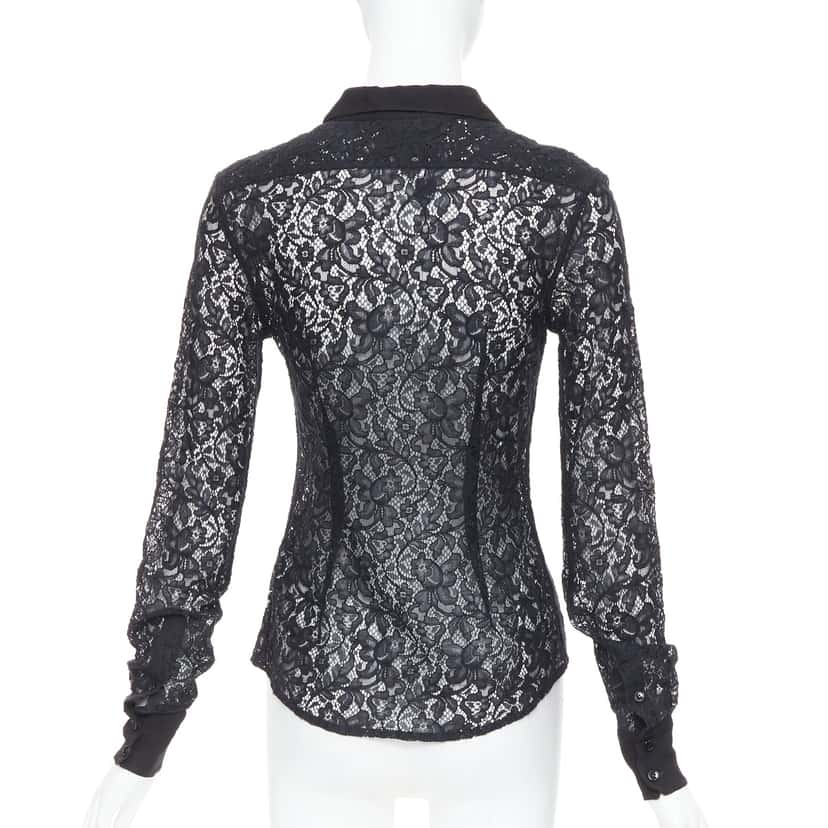 D&g Floral Lace Shirt Black Cotton Very good condition - Box View