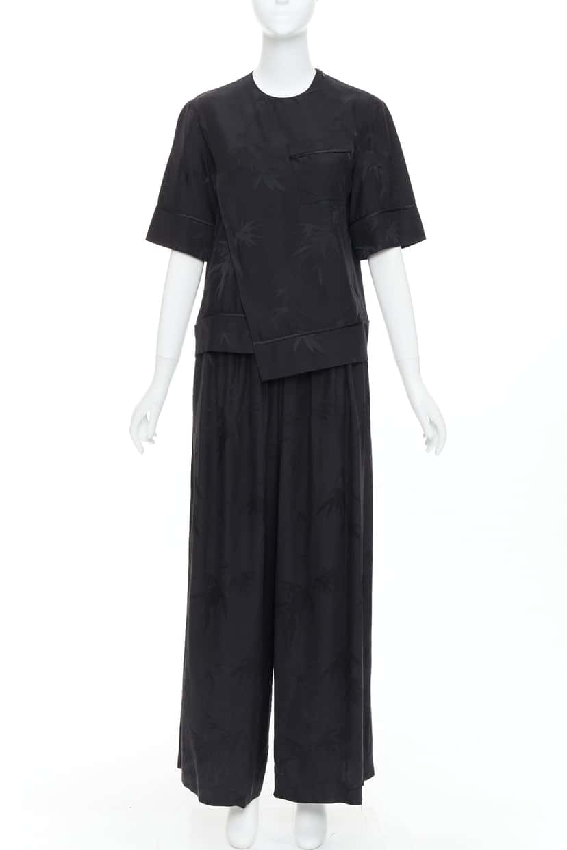 Ms Min Bamboo Brocade Set Black Silk Very good condition - Front View