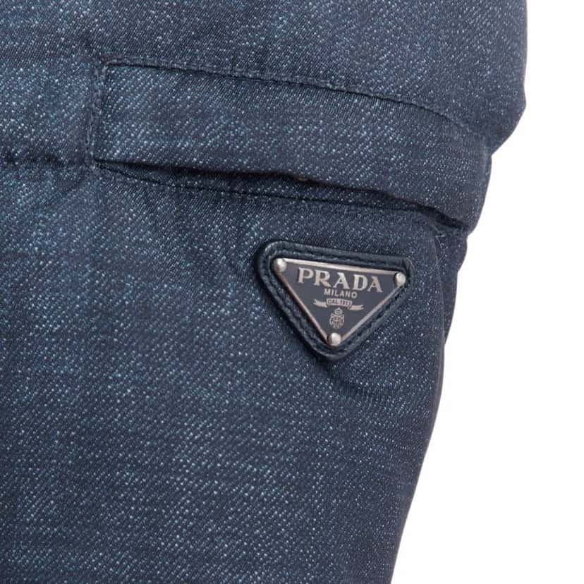 Prada Navy Cropped Jacket Blue Polyamide Never worn - Back View