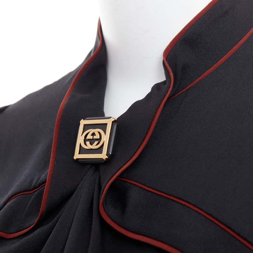 Gucci Silk GG Charm Top Black Silk Very good condition - Back View
