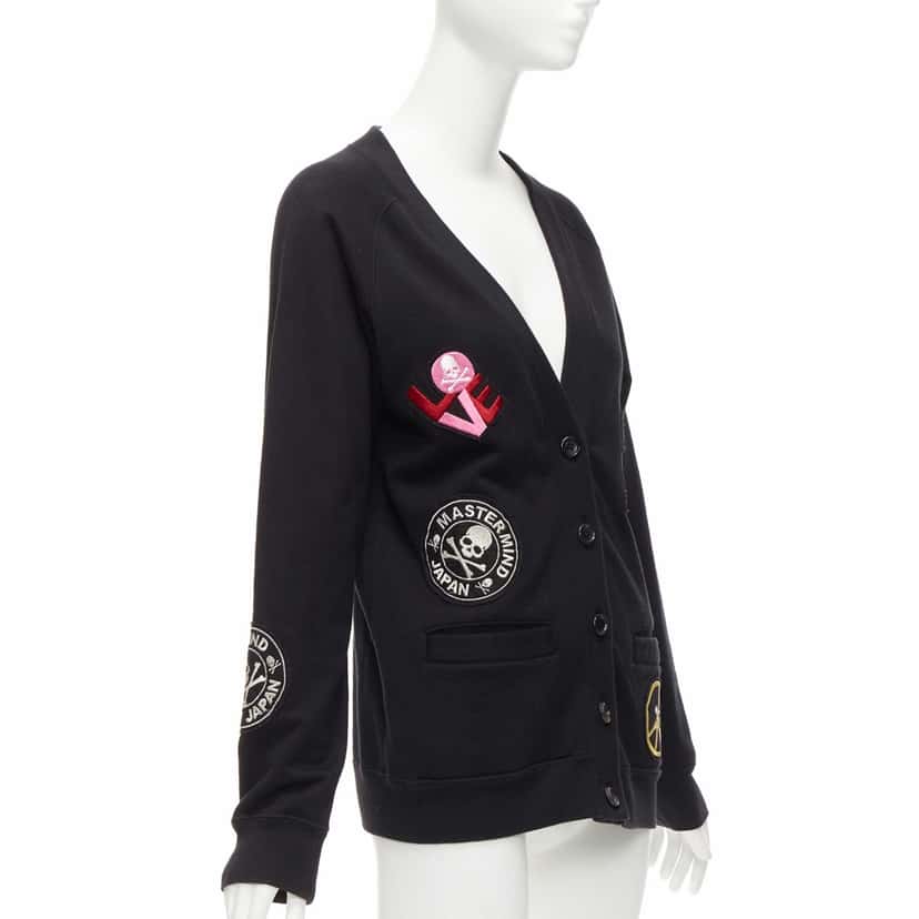 Mastermind Japan Skull Patch Cardigan Black Cotton Never worn - Model View