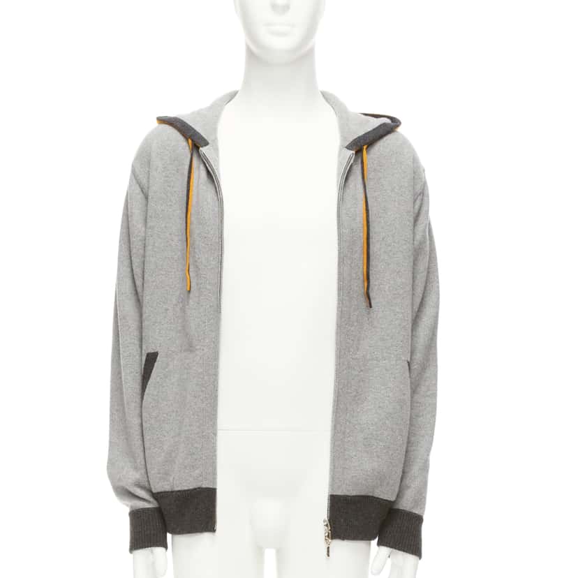Loro Piana Tiger Print Hoodie Grey Cashmere Never worn - Back View