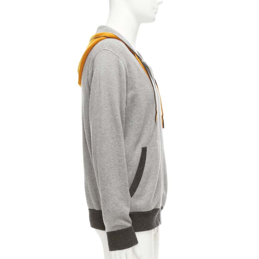 Loro Piana Tiger Print Hoodie Grey Cashmere Never worn - Box View