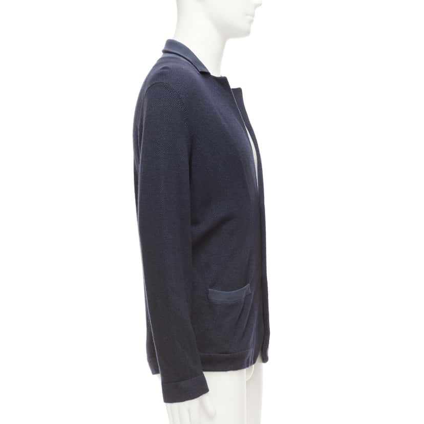 Loro Piana Navy Cashmere Cardigan Blue Silk Very good condition - Box View