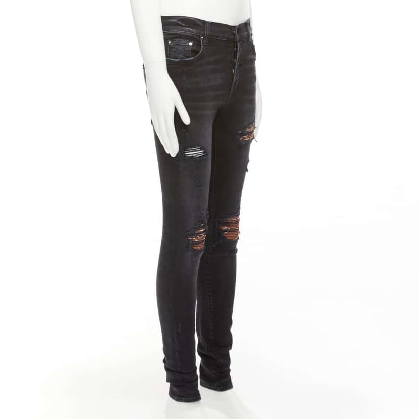 Amiri Charcoal Distressed Jeans Black Cotton Very good condition - Inside View