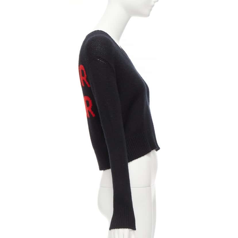 Dior Amor Cropped Sweater Black Cashmere Never worn - Model View
