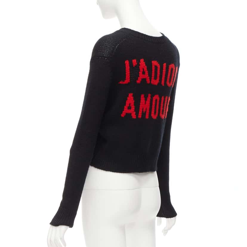 Dior Amor Cropped Sweater Black Cashmere Never worn - Box View