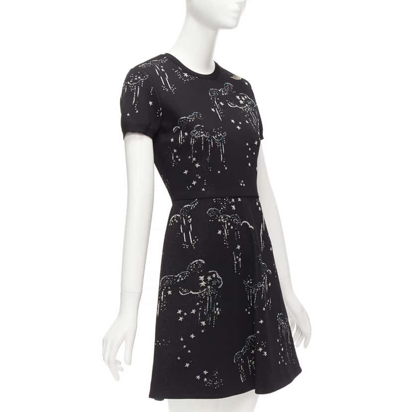 Valentino Garavani Glitter Cloud Dress Black Viscose Never worn - Inside View