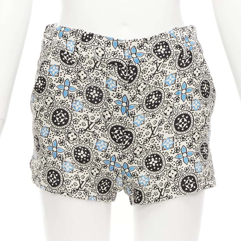 Louis Vuitton Floral Shorts Skirt Ecru Wool Very good condition - Front View