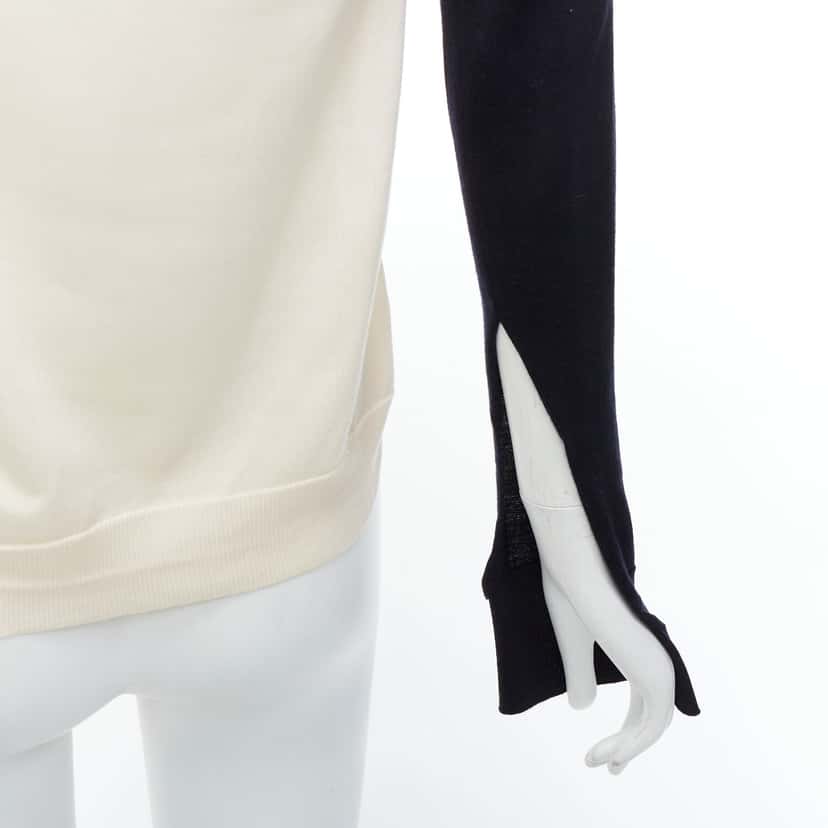 Celine Panelled Button Sweater Black Silk Fair condition - Back View