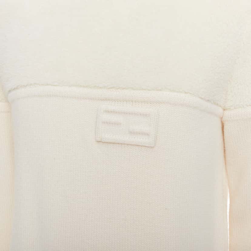 Fendi Panelled Logo Sweater Ecru Wool Very good condition - Back View