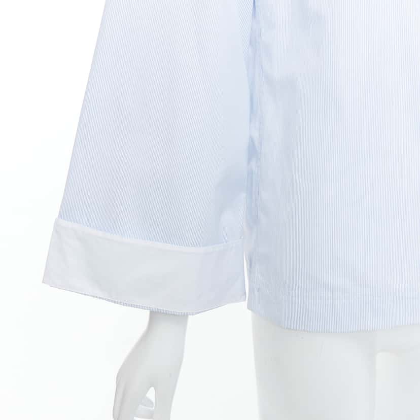 Celine Pinstripe Cuff Shirt White Cotton Never worn - Back View