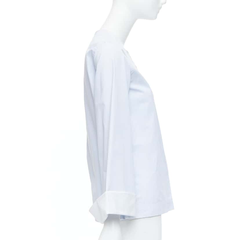 Celine Pinstripe Cuff Shirt White Cotton Never worn - Model View