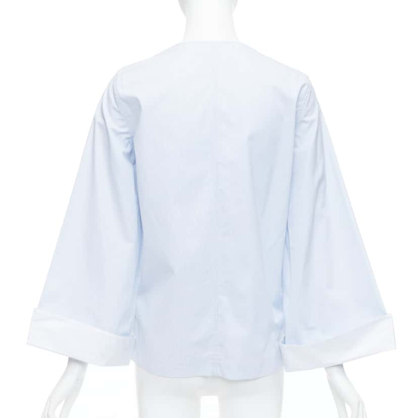 Celine Pinstripe Cuff Shirt White Cotton Never worn - Box View