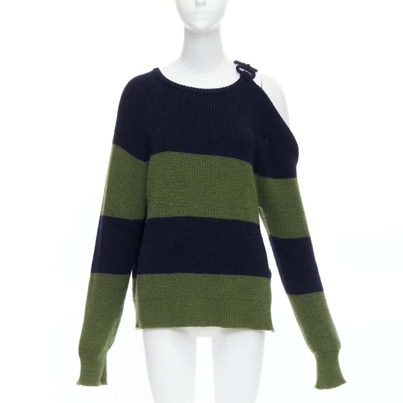 Monse Embellished Cutout Sweater Green Wool Never worn - Front View