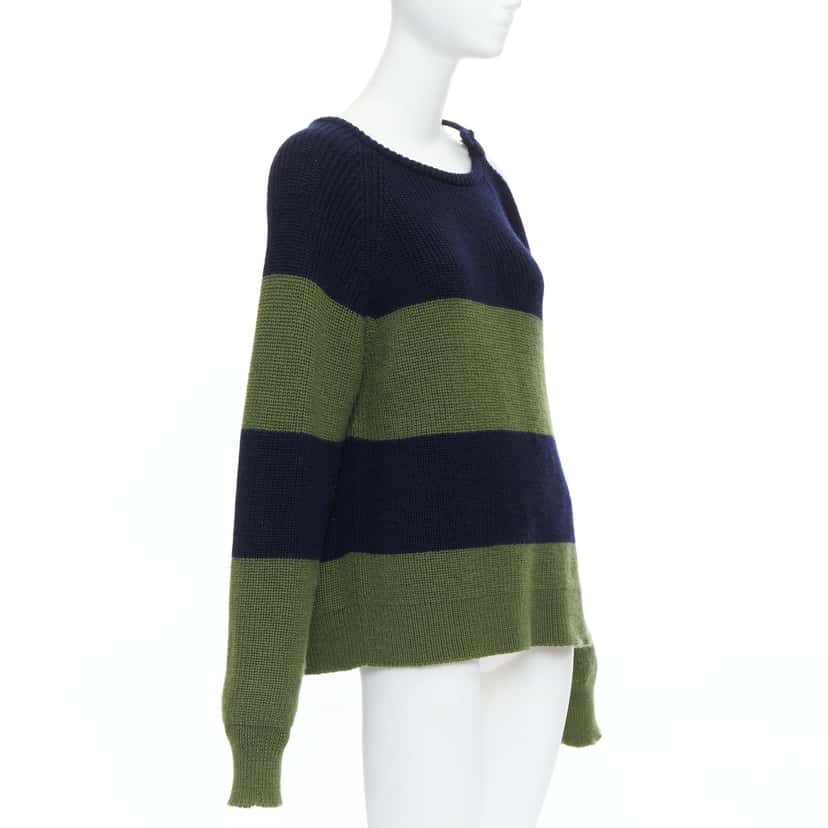 Monse Embellished Cutout Sweater Green Wool Never worn - Inside View