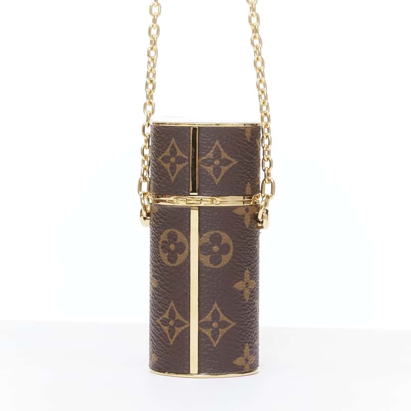 Louis Vuitton Lipstick Case on Chain Brown Good condition - Box View