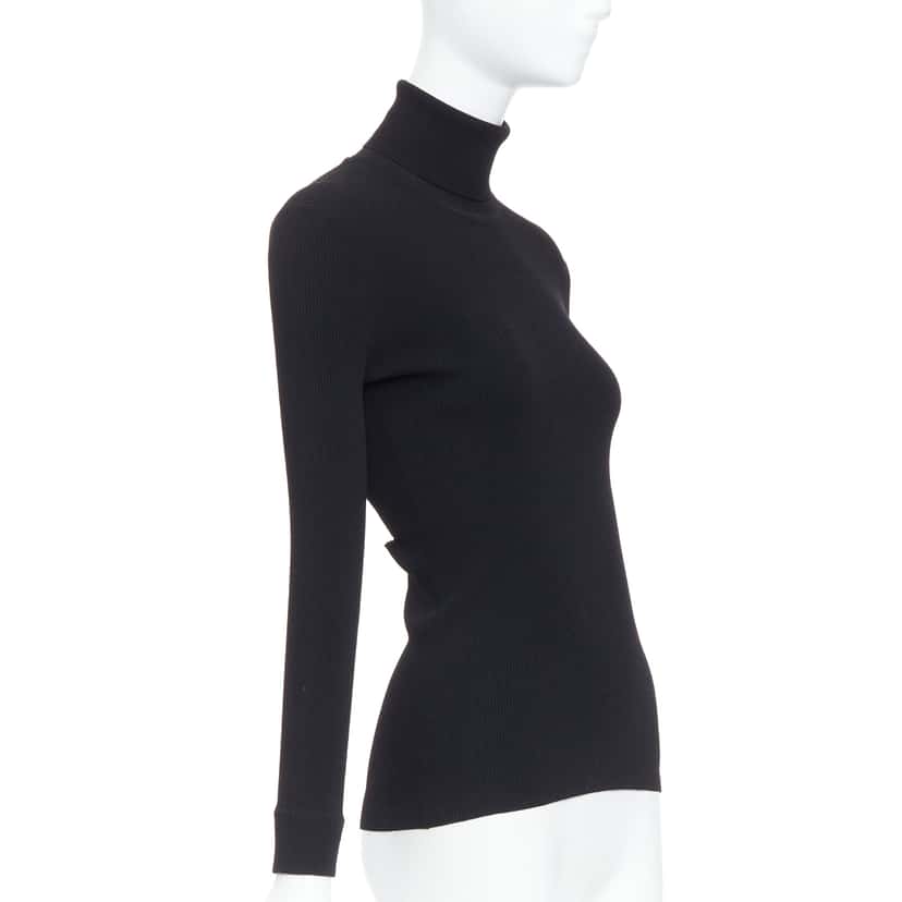 Jil Sander Ruched Turtleneck Top Black Viscose Very good condition - Inside View
