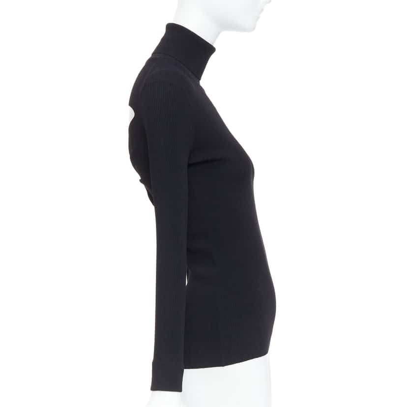 Jil Sander Ruched Turtleneck Top Black Viscose Very good condition - Model View