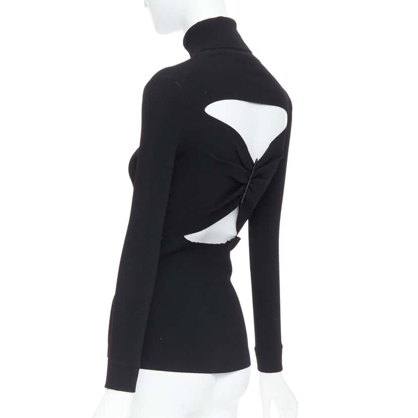 Jil Sander Ruched Turtleneck Top Black Viscose Very good condition - Box View