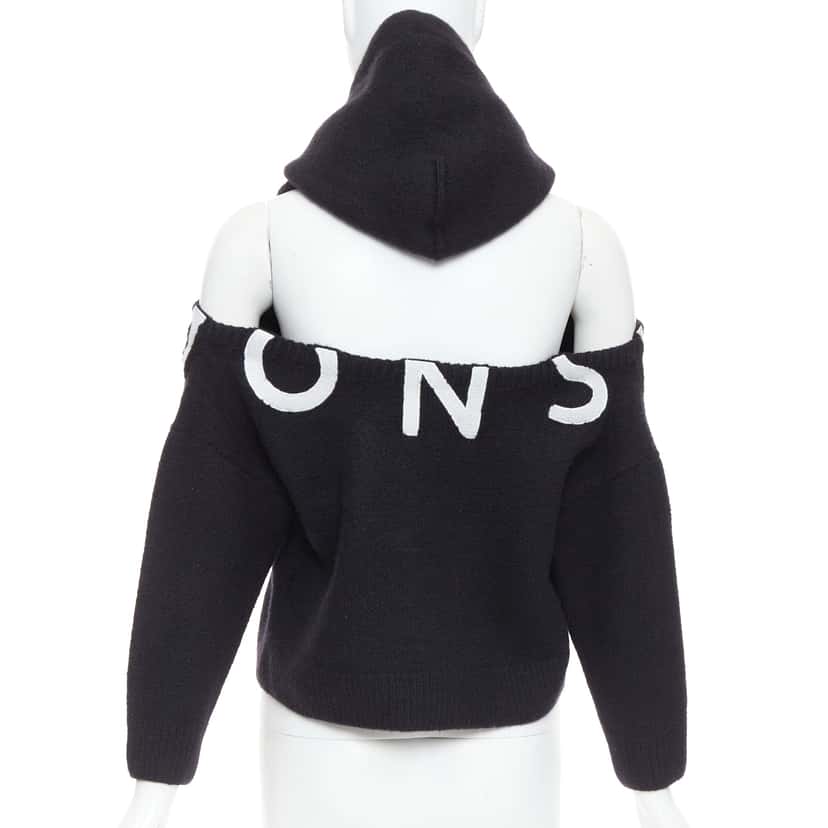 Monse Deconstructed Hoodie Black Wool Very good condition - Front View