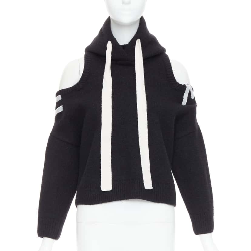 Monse Deconstructed Hoodie Black Wool Very good condition - Back View
