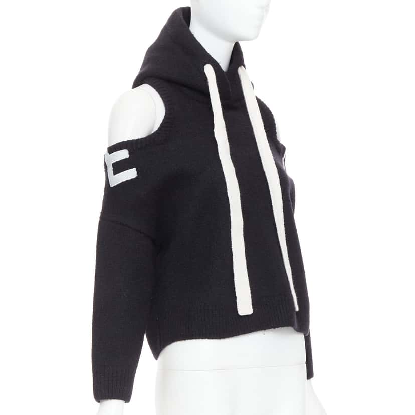 Monse Deconstructed Hoodie Black Wool Very good condition - Inside View