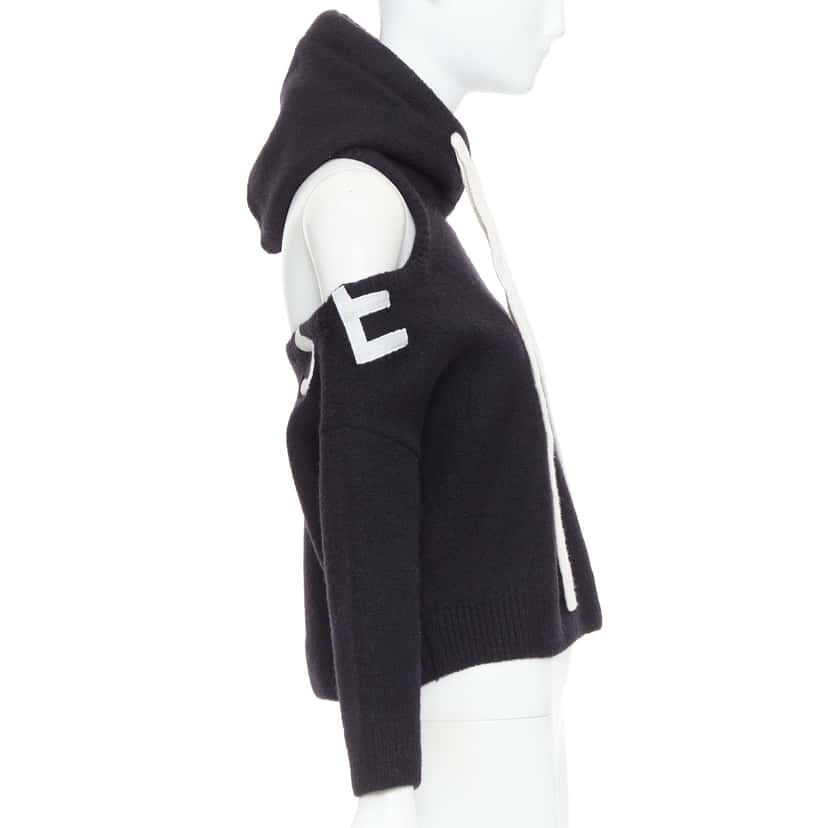 Monse Deconstructed Hoodie Black Wool Very good condition - Model View