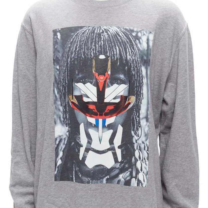 Givenchy Tribal Graphic Sweater Grey Cotton Never worn - Back View
