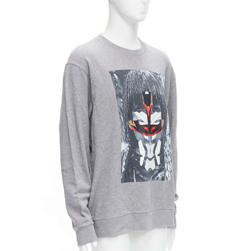 Givenchy Tribal Graphic Sweater Grey Cotton Never worn - Inside View