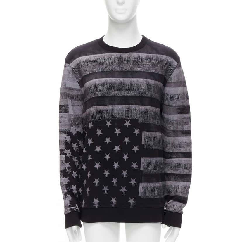 Givenchy Flag Distressed Sweater Black Cotton Never worn - Front View