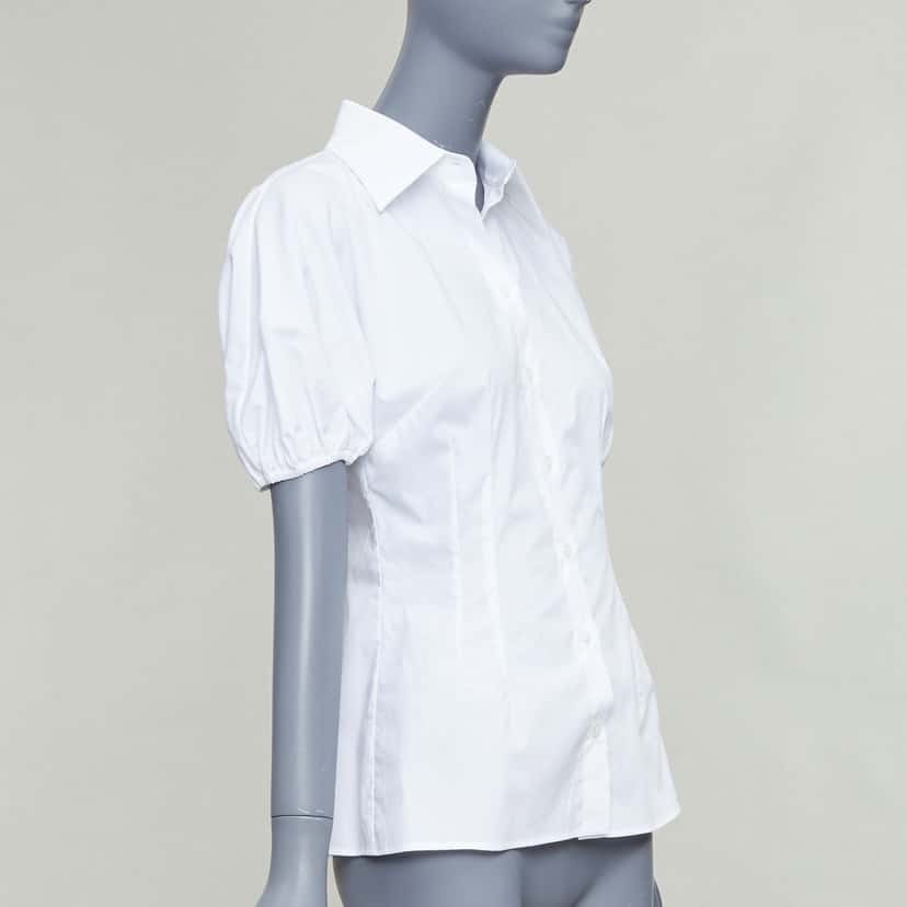Dolce & Gabbana Dolman Puff Shirt White Cotton Very good condition - Inside View