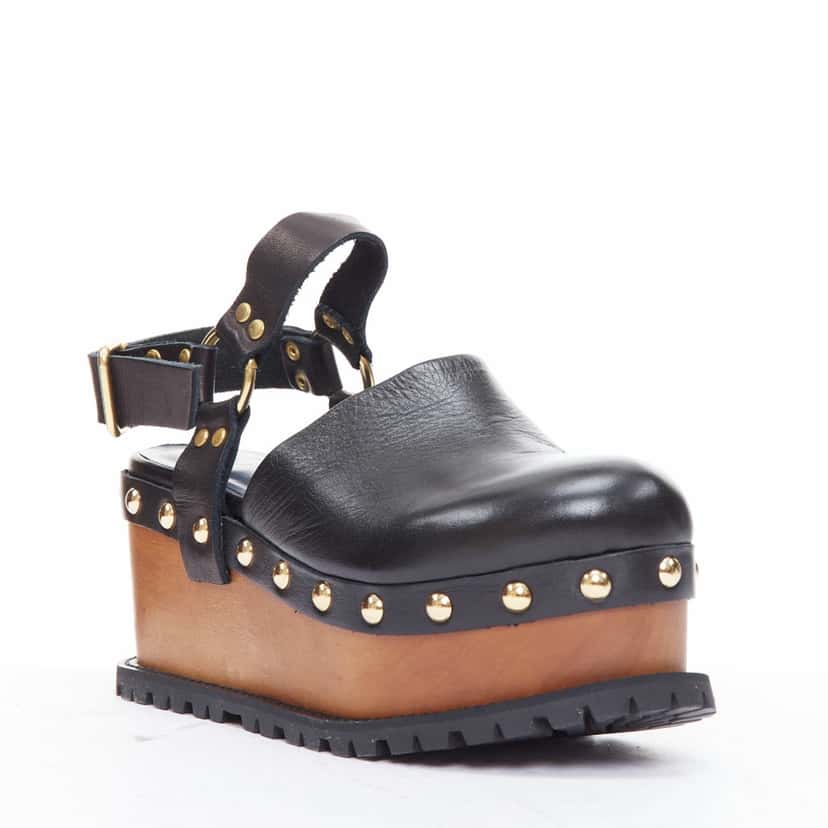 Sacai Clog Black Leather Never worn, with tag - Back View