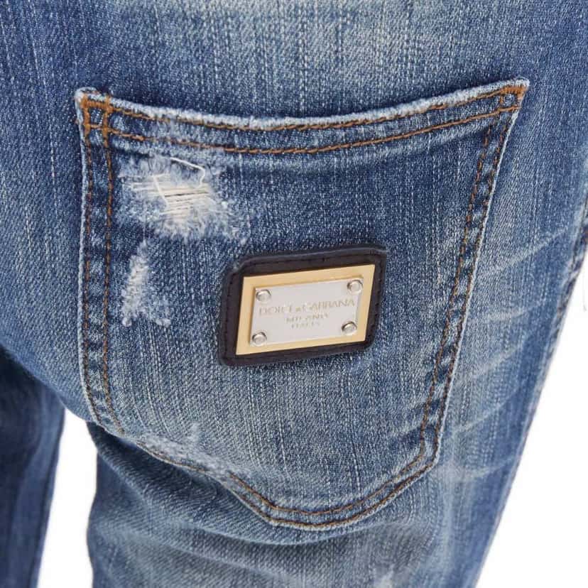 Dolce & Gabbana Blue Distressed Jeans Blue Very good condition - Back View