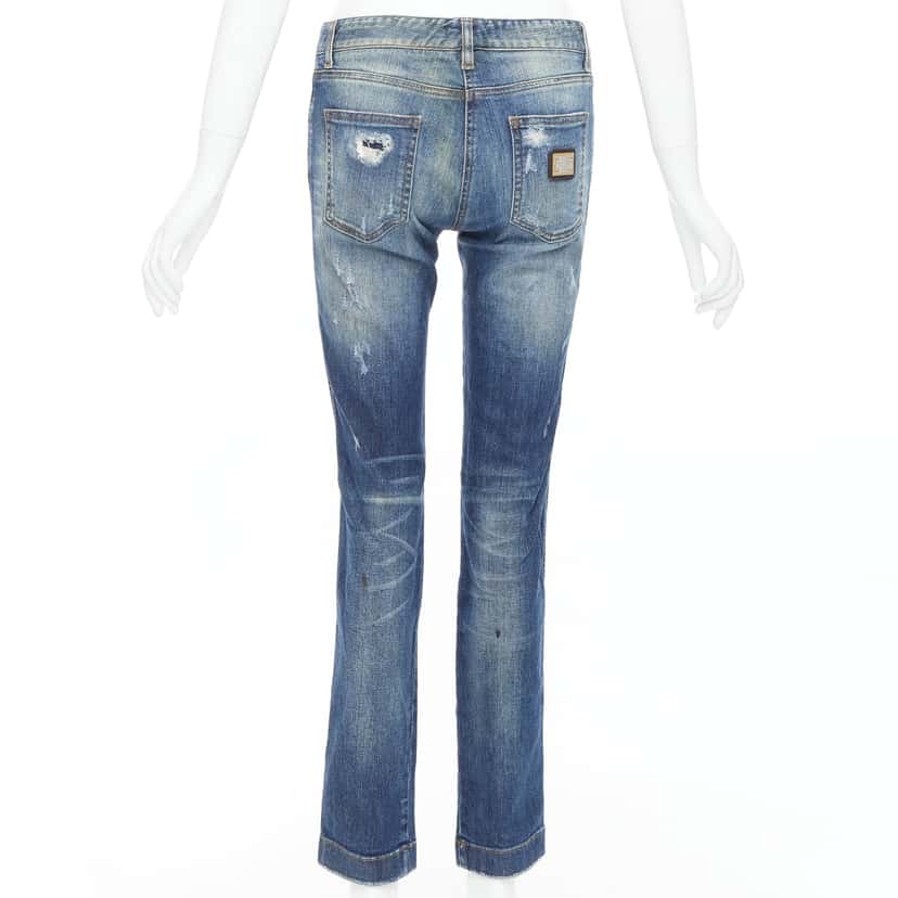 Dolce & Gabbana Blue Distressed Jeans Blue Very good condition - Box View