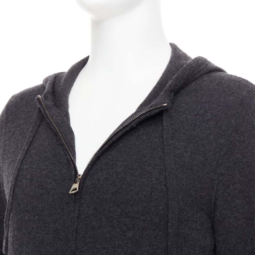 Dolce & Gabbana Logo Zip Hoodie Grey Cashmere Very good condition - Back View