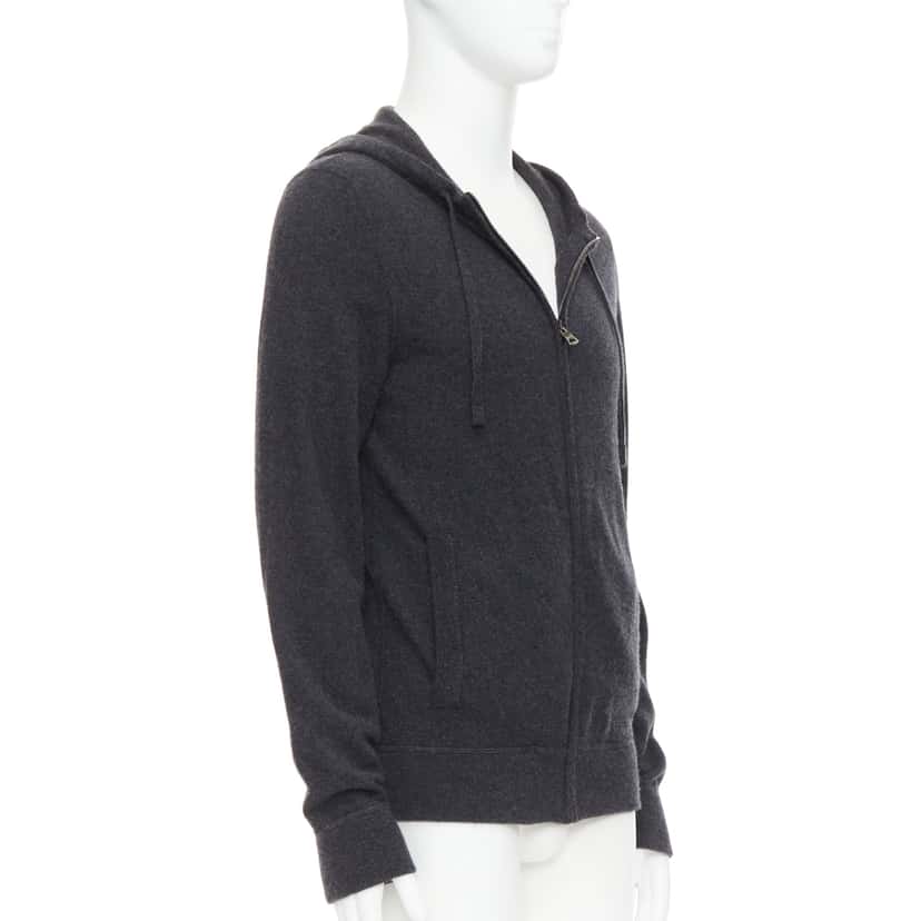 Dolce & Gabbana Logo Zip Hoodie Grey Cashmere Very good condition - Model View