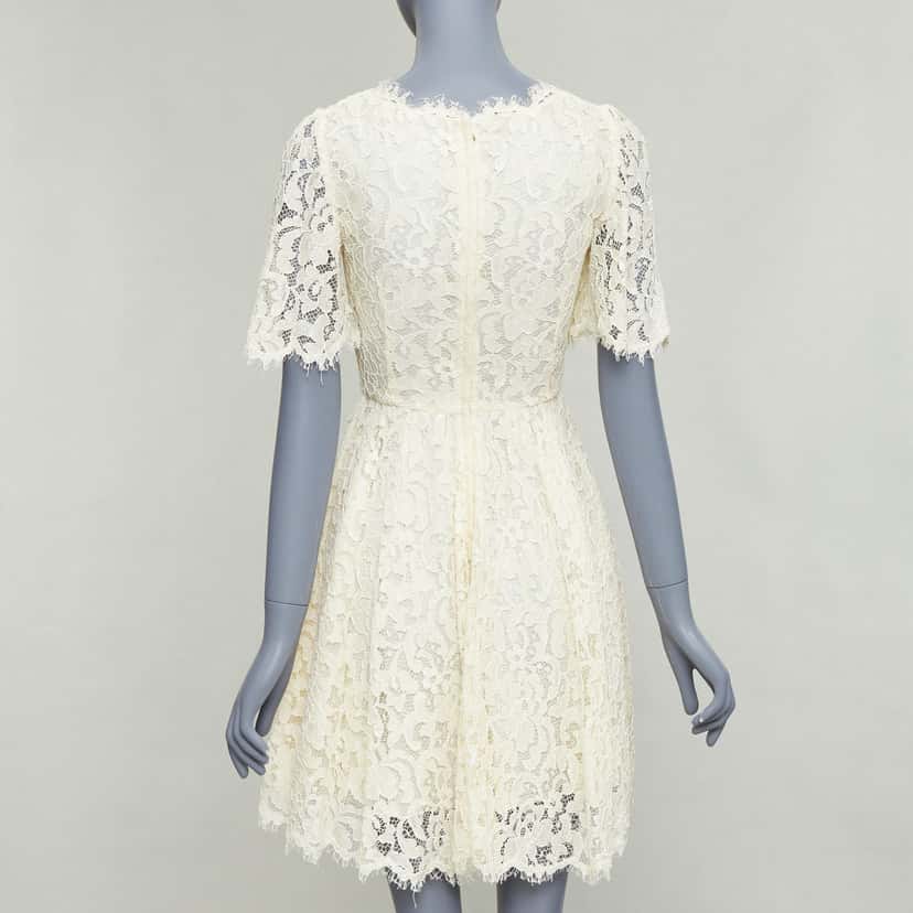 Dolce & Gabbana Floral Lace Dress Ecru Very good condition - Box View
