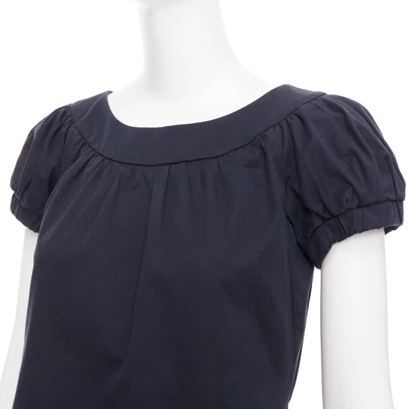 Dolce & Gabbana Puff Sleeves Dress Black Cotton Very good condition - Back View